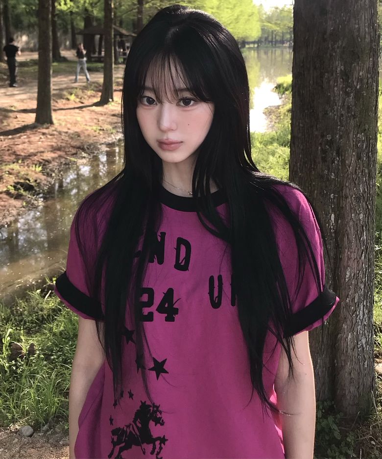인듀어링 유니콘 링거 크롭 반팔 핑크