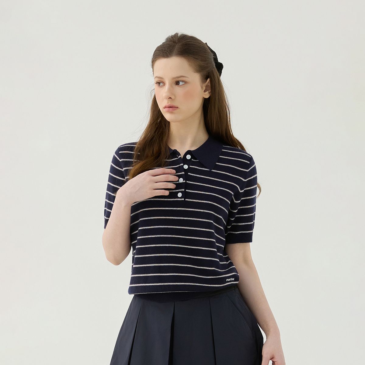 마틴골프(MARTINE GOLF) Stripe Collar Knit Pullover_NAVY