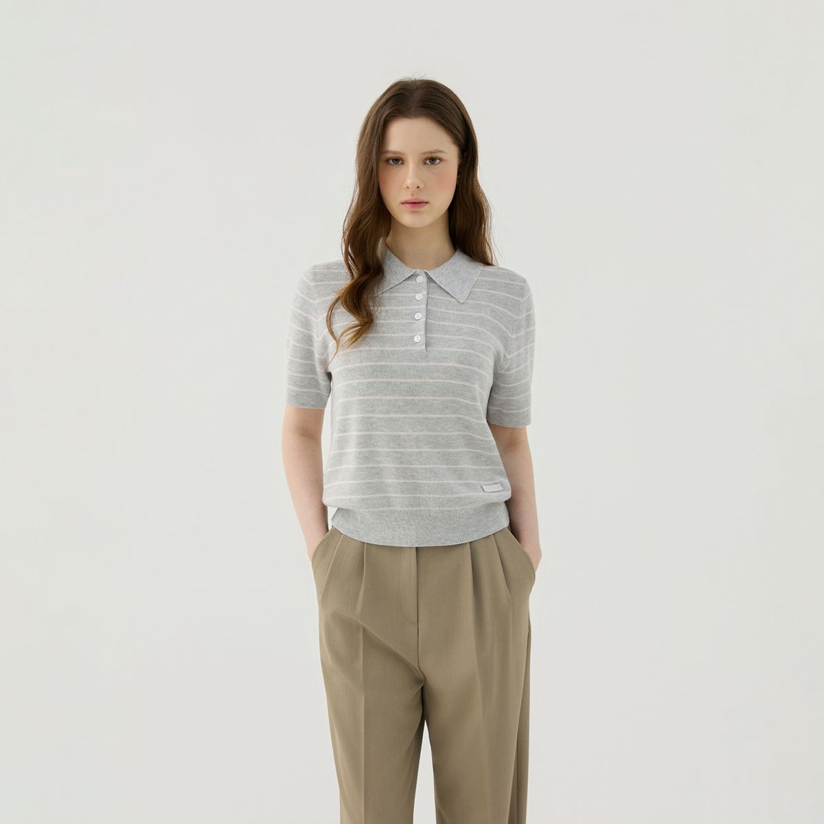 마틴골프(MARTINE GOLF) Stripe Collar Knit Pullover_M/GRAY