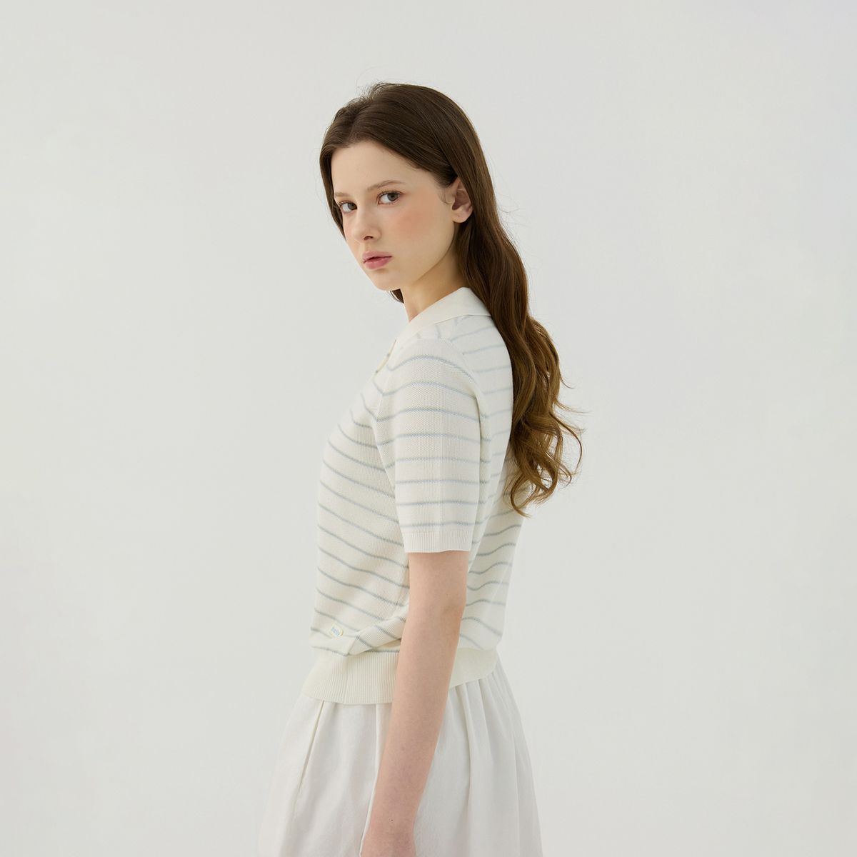 마틴골프(MARTINE GOLF) Stripe Collar Knit Pullover_WHITE