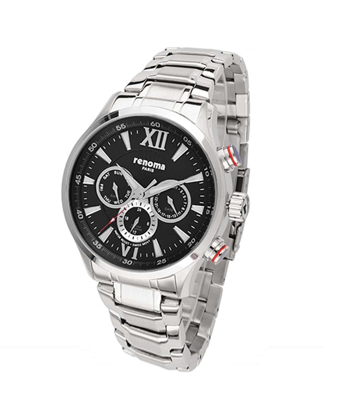 레노마 시계(RENOMA WATCH) 레노마 멀티펑션 블랙 남성 메탈시계 RE265BK