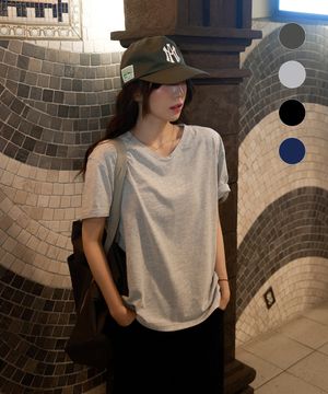 [스토커즈X드로우핏] 슬럽 코튼 브이넥 티셔츠 [4color]