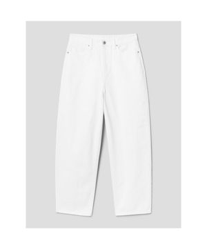 세미 배럴핏 데님  화이트