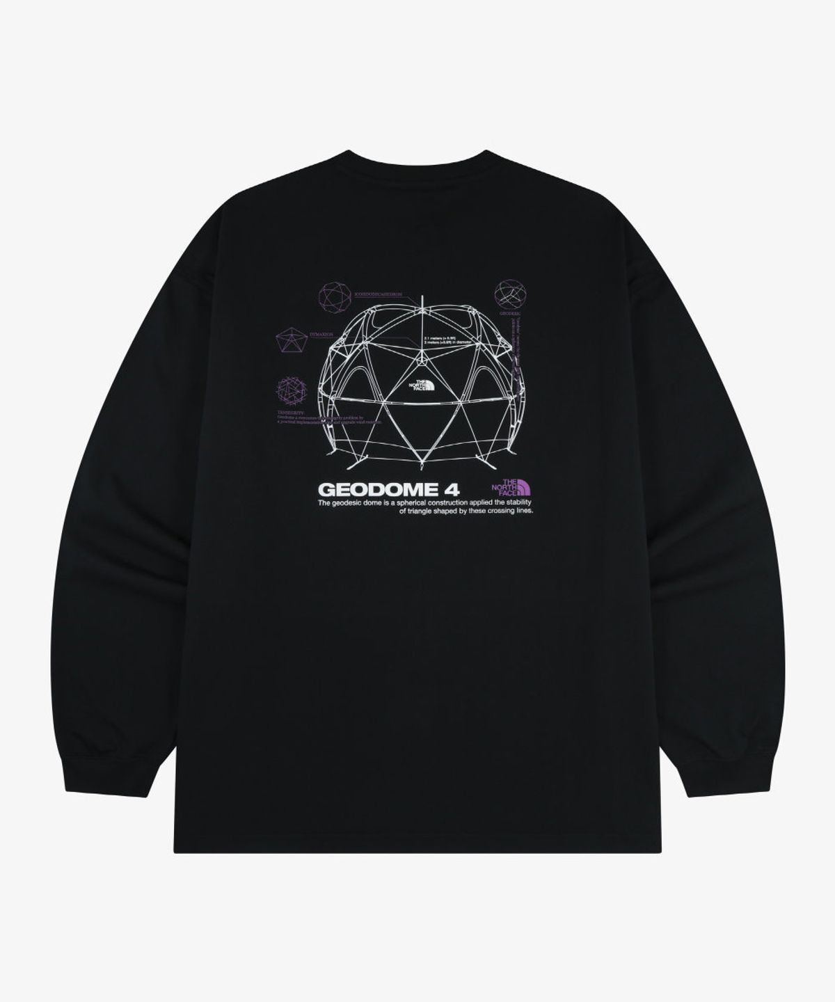 노스페이스(THE NORTH FACE) NT7TS01J 화이트라벨 지오돔 긴팔 티 BLACK