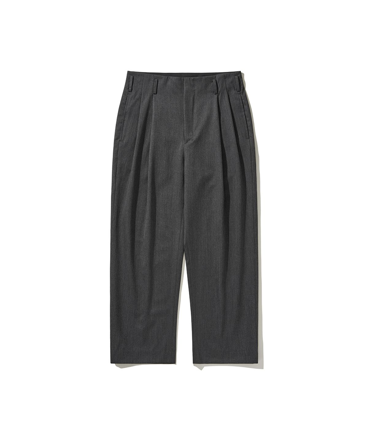 히즈핸더(HISHANDER) UNSET TWO PLEATS PANTS GREY