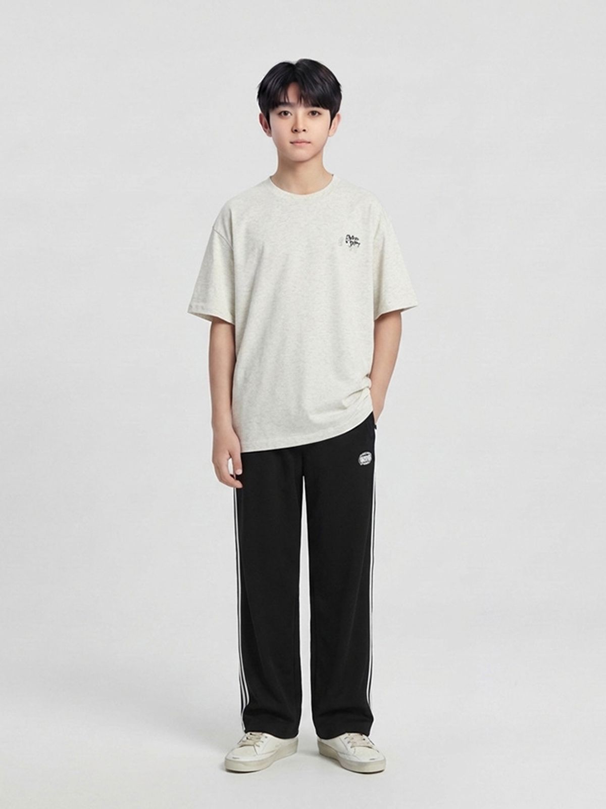 행텐 틴즈(HANGTEN TEENS) 틴즈 나일론 세미와이드 트랙 팬츠_100(14570-038-405-41)
