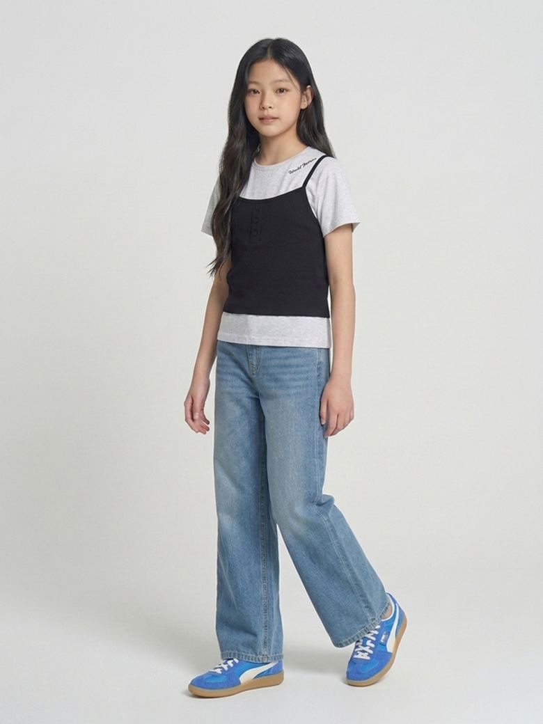 틴즈 여아 세미와이드 핏 데님팬츠_254(14570-155-401-10)