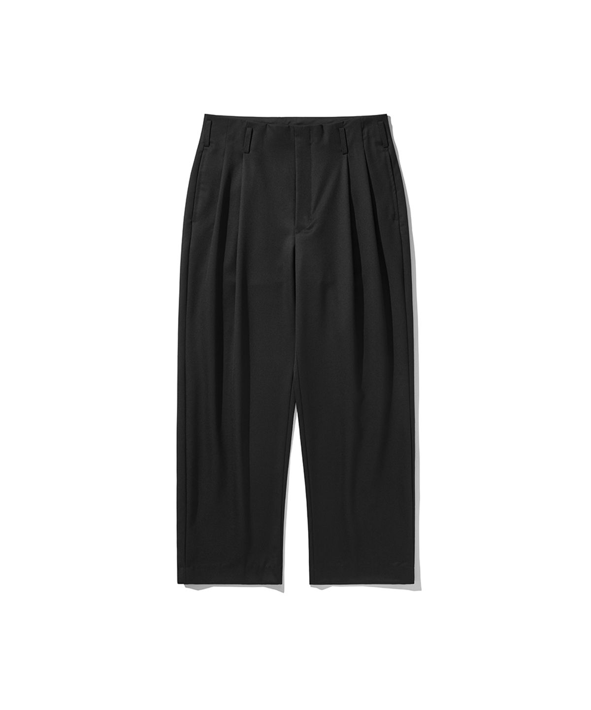 히즈핸더(HISHANDER) UNSET TWO PLEATS PANTS BLACK
