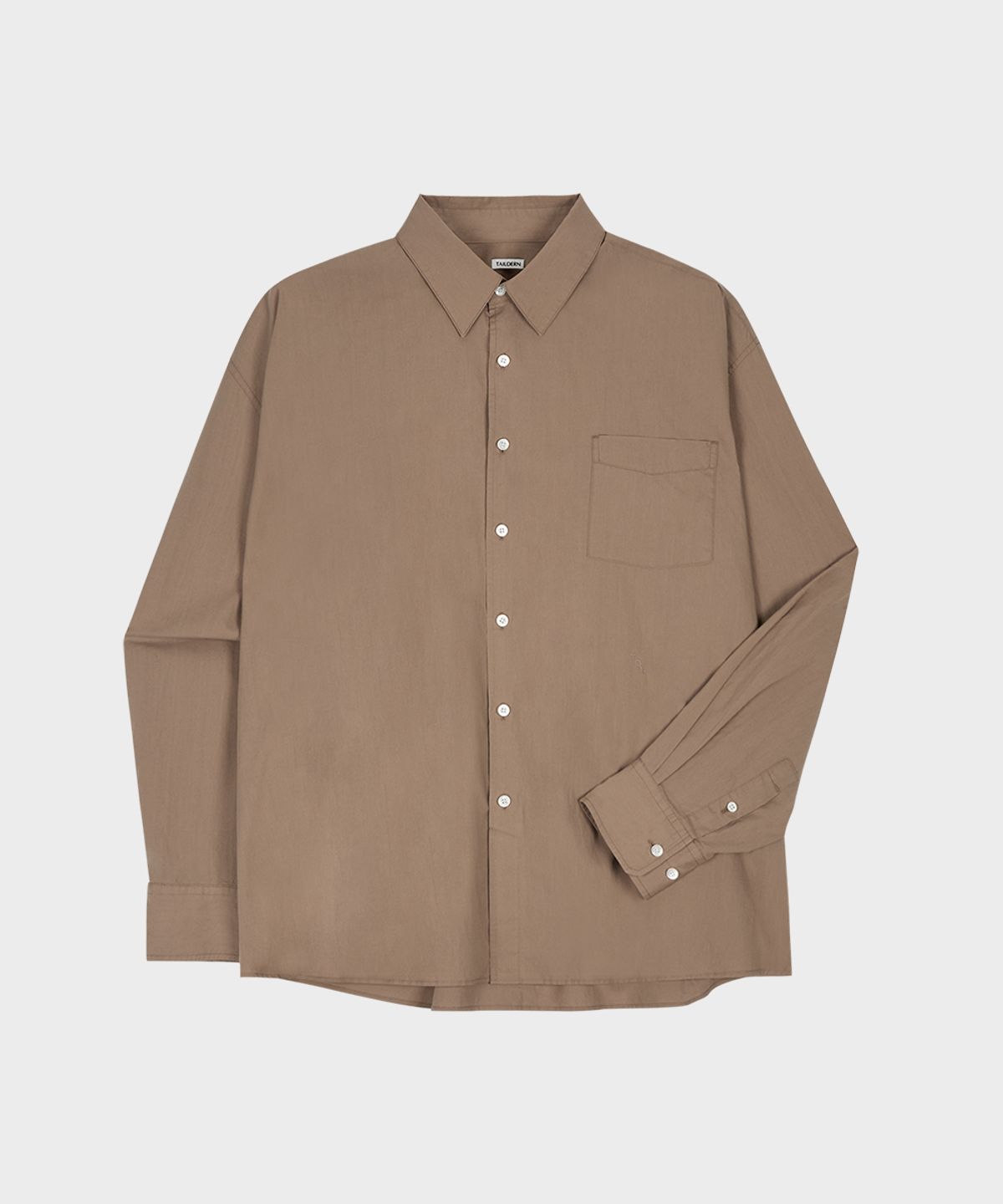 테일던(TAILDERN) Relaxed Cotton Button-Down Shirt Brown