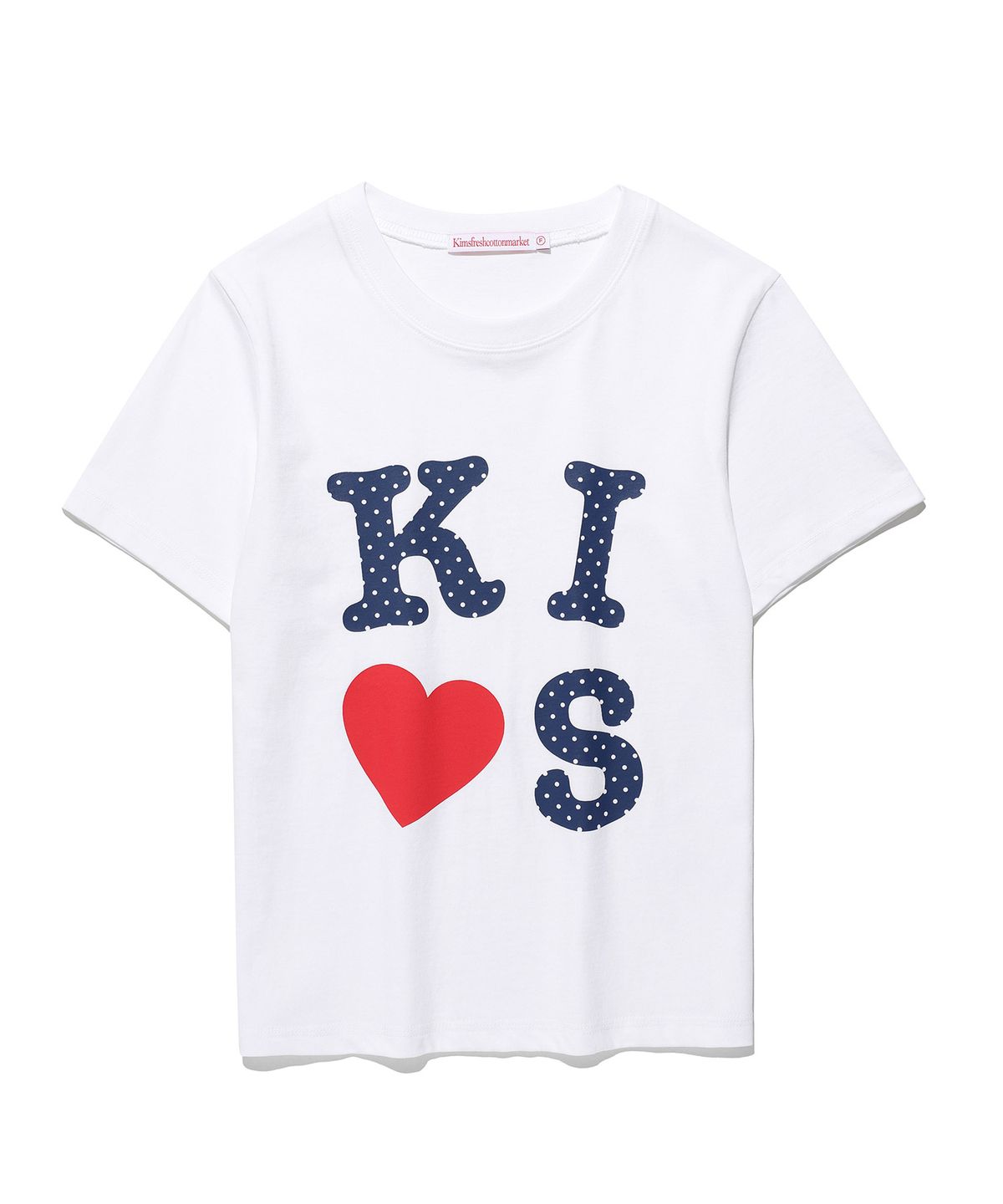 킴스 프레시 코튼 마켓(KIMS FRESH COTTON MARKET) 키스 마르 다트 로고 티셔츠 화이트