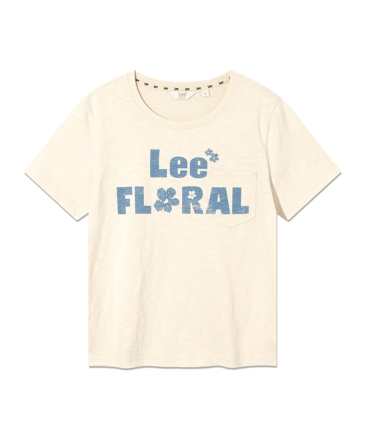 리(LEE) 우먼 타이포 포켓 티셔츠 크림