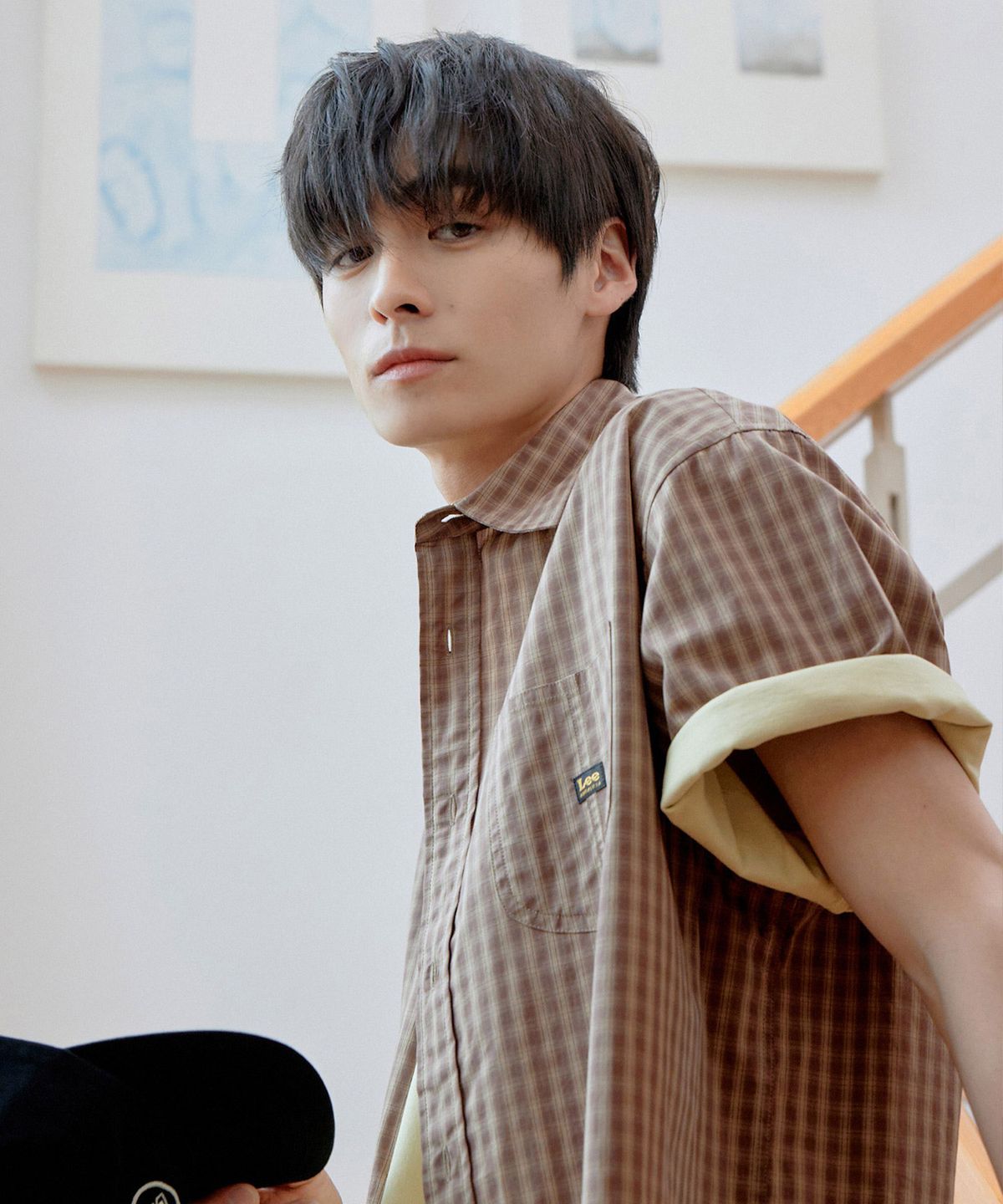 리(LEE) 로코 포켓 코튼 린넨 반팔 셔츠 브라운