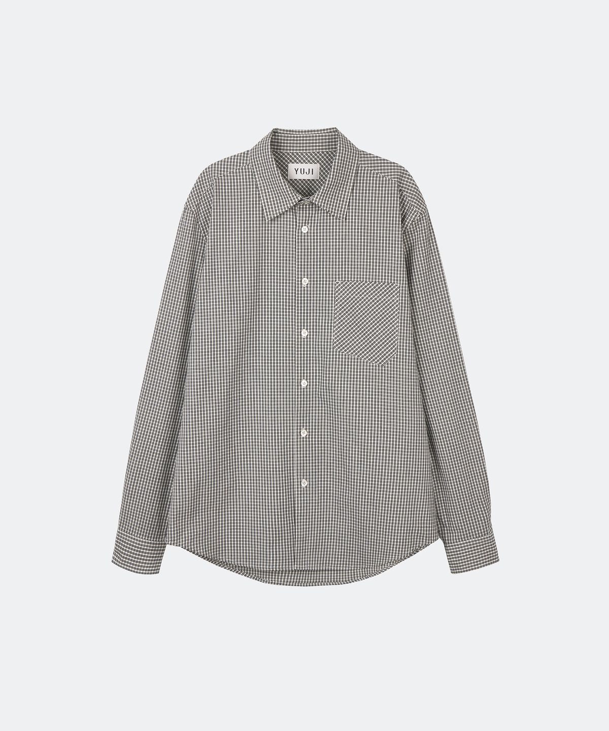 유지(YUJI) MICRO CHECK SHIRT BLACK