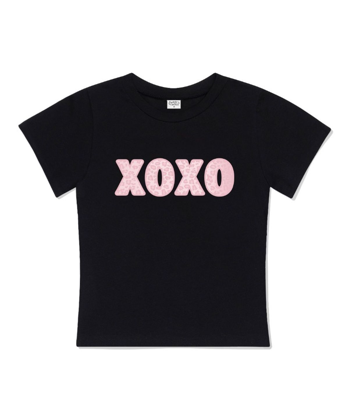 더모프하우스(THEMORFHOUSE) XOXO 슬림핏 반팔 티셔츠 블랙