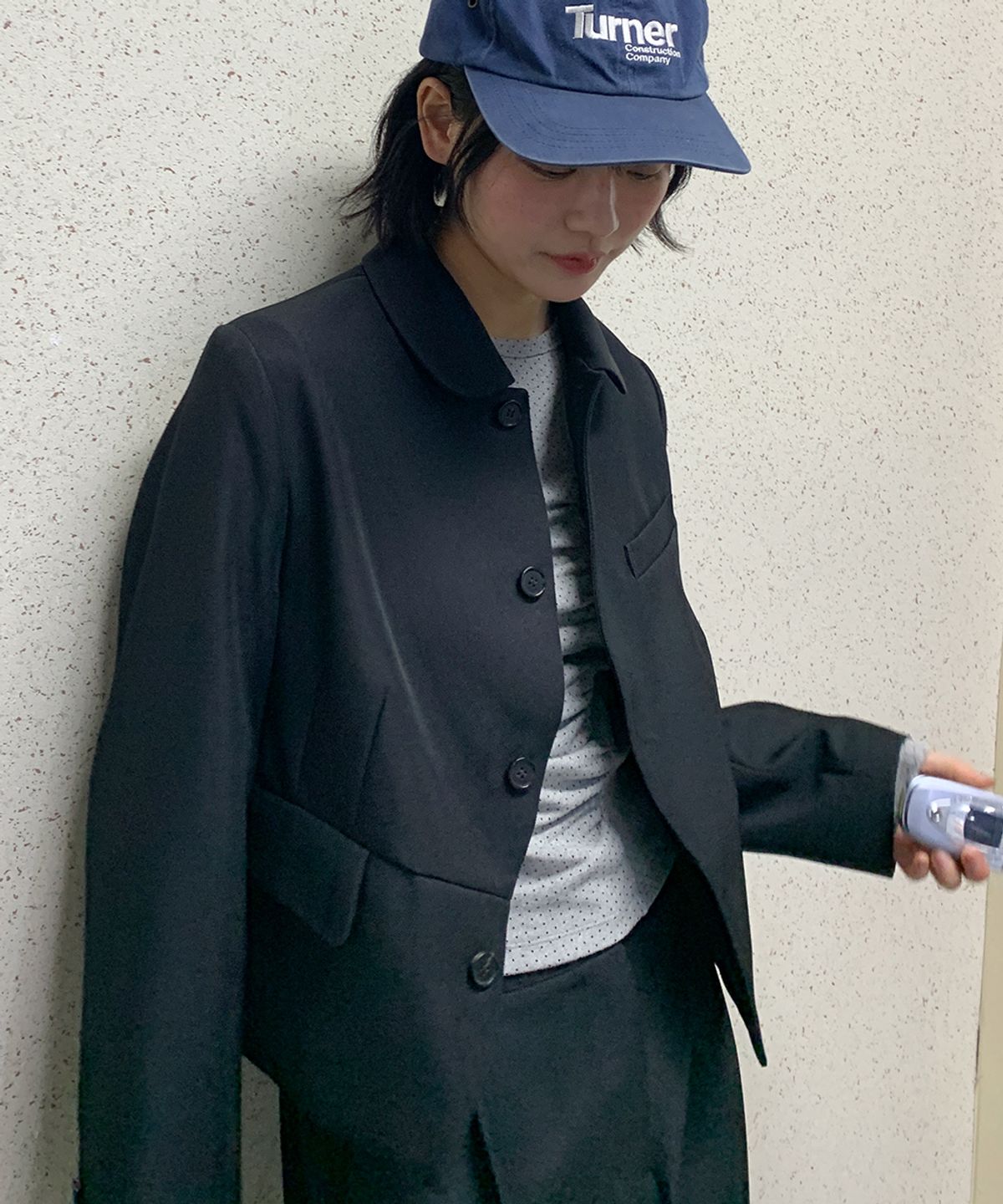 론론(RONRON) ROUND COLLAR BLAZER JACKET BLACK
