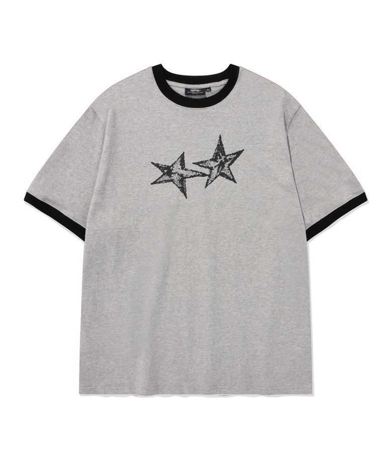 TWIN STAR RINGER SHORT SLEEVES (GRAY)