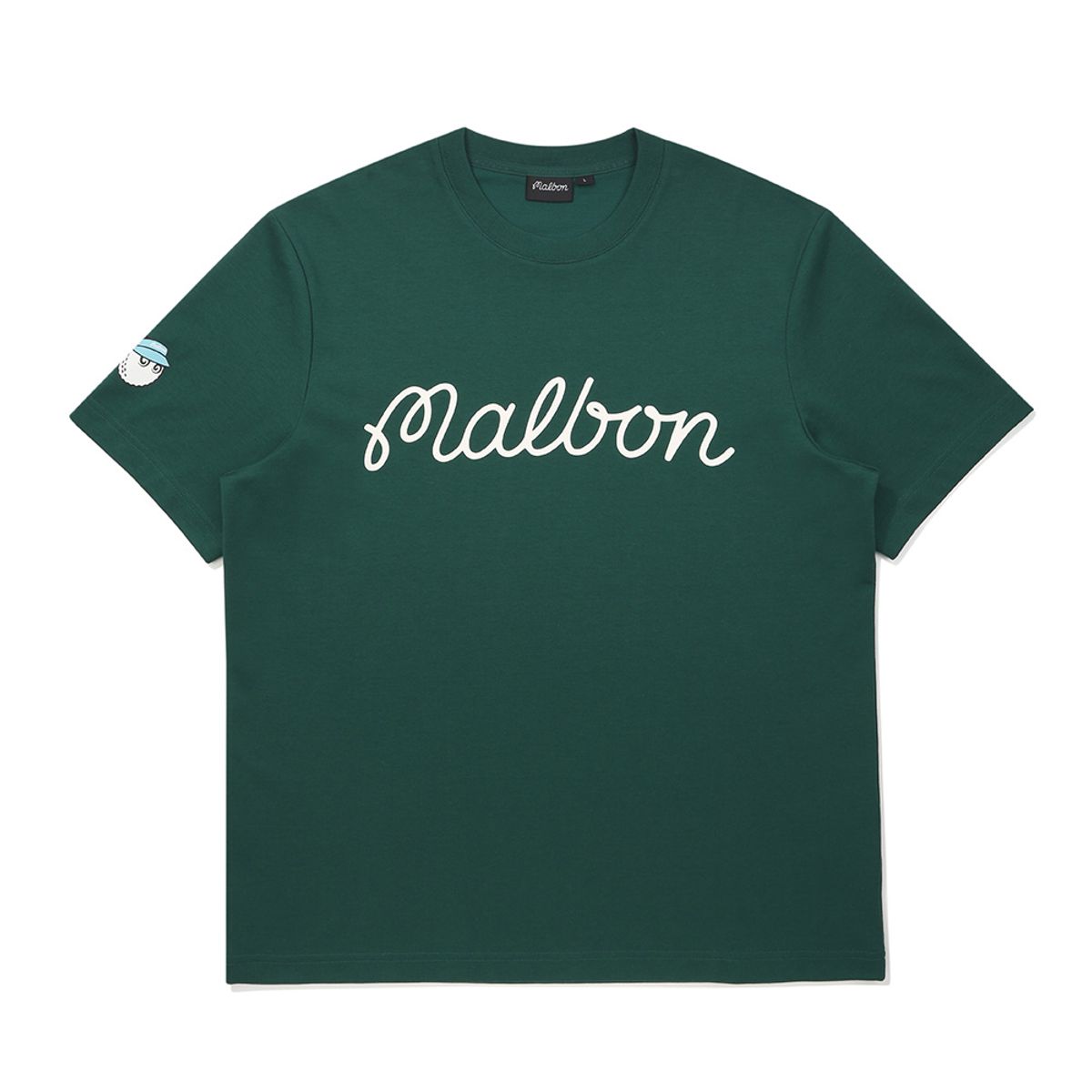 말본 골프(MALBON GOLF) 말본 스크립트 유니 라운드 티셔츠 GREEN