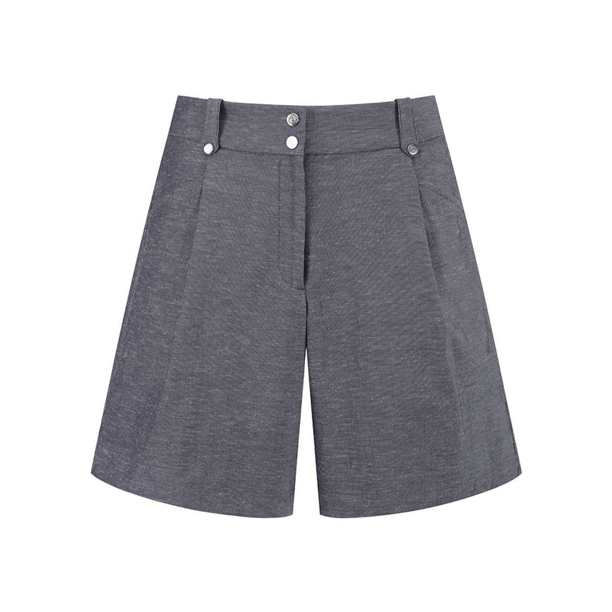 말본 골프(MALBON GOLF) A라인 린넨 코튼 혼방 하프팬츠 NAVY (WOMAN)