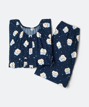 [망그러진곰] 셔링 파자마(NAVY)_SPPPG23U08