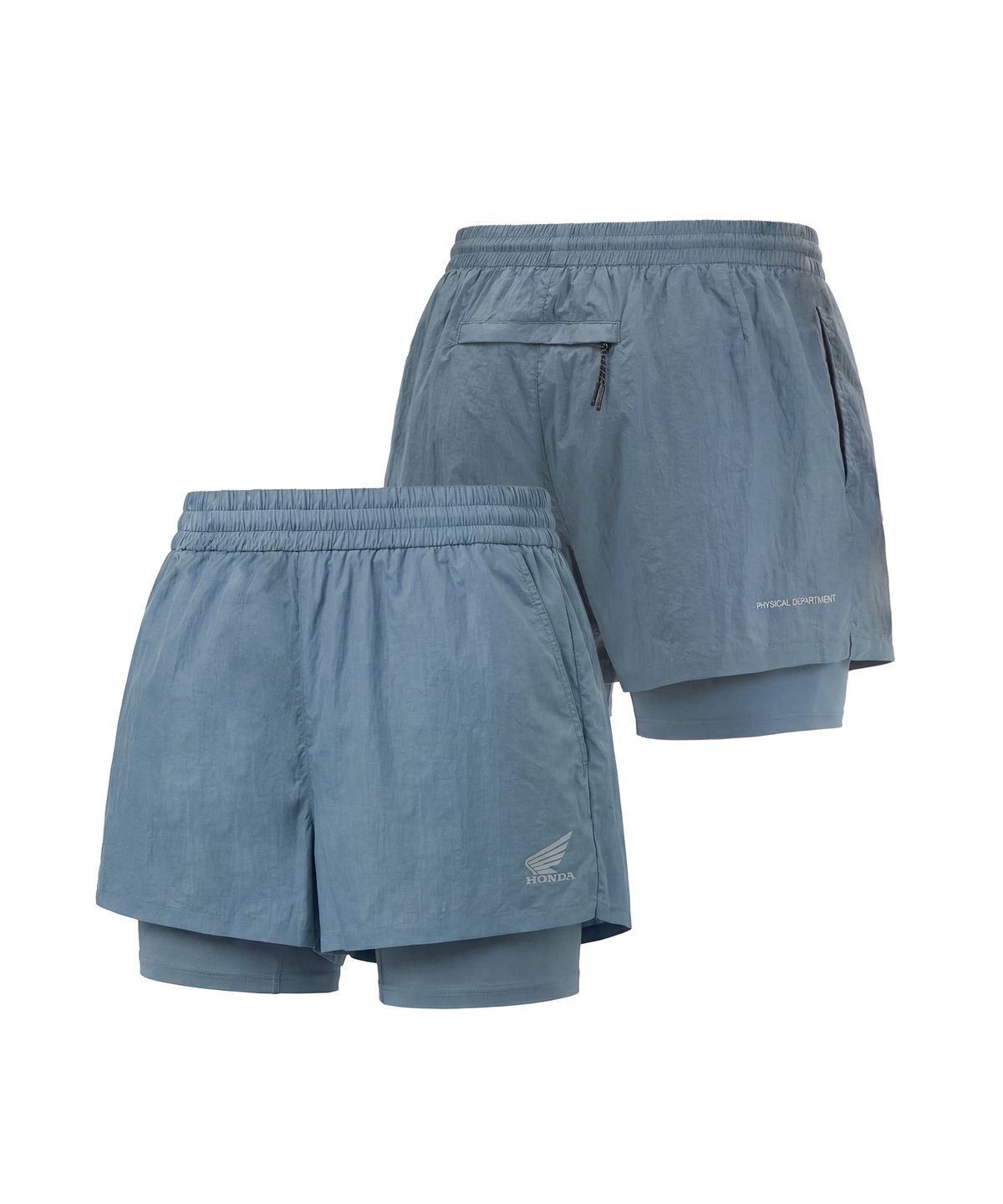 핍스 모터사이클(PHYPS MOTORCYCLE) Speed Run Layered Shorts Vintage Blue