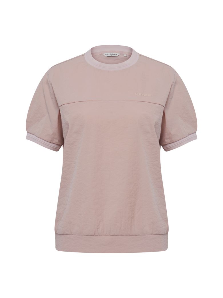 brrr (브르르) 여성 우븐 라운드 티셔츠_Light Pink