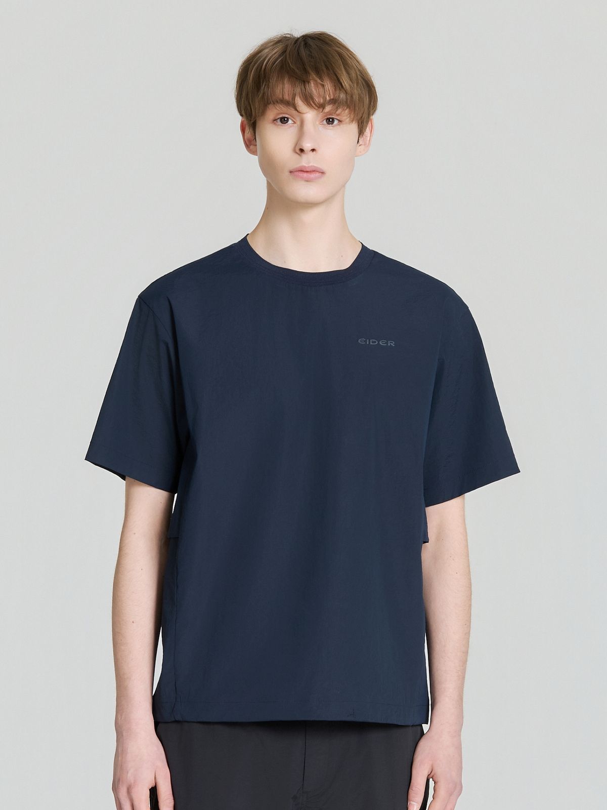 아이더(EIDER) brrr (브르르) 남성 우븐 반팔 라운드 티셔츠_Dark Navy