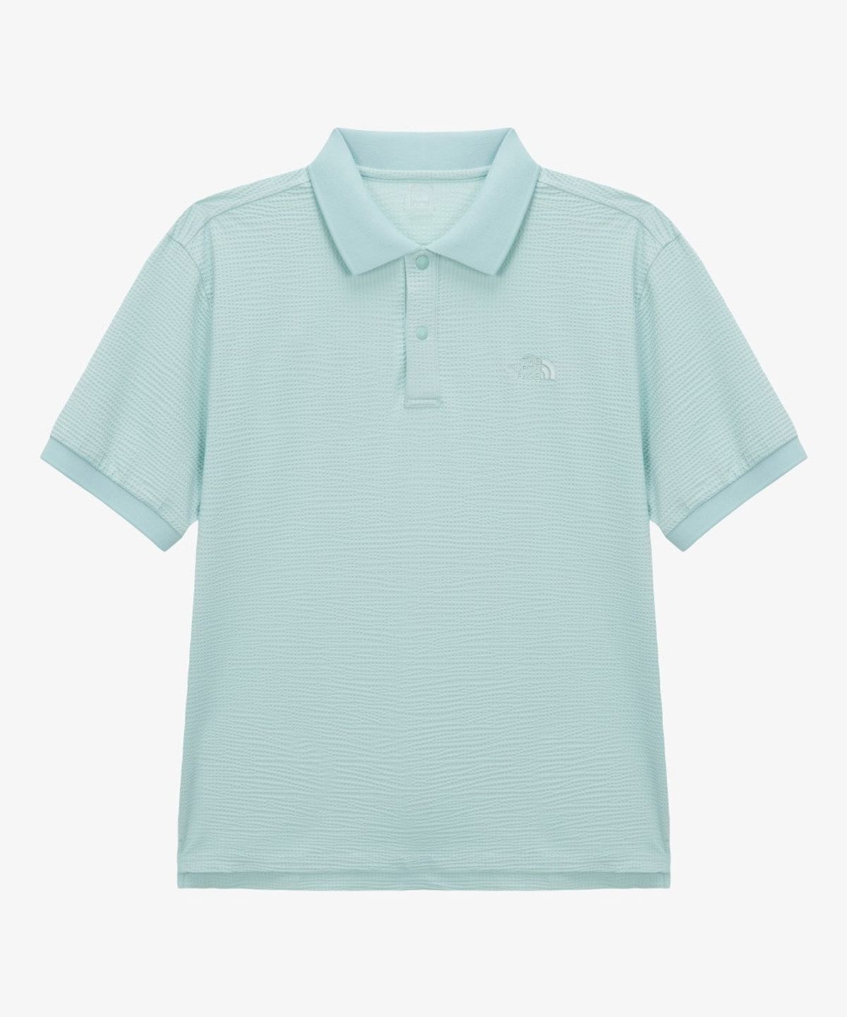 노스페이스(THE NORTH FACE) NT7PS13B 남성 와플 반팔 폴로 PASTEL TURQUOISE