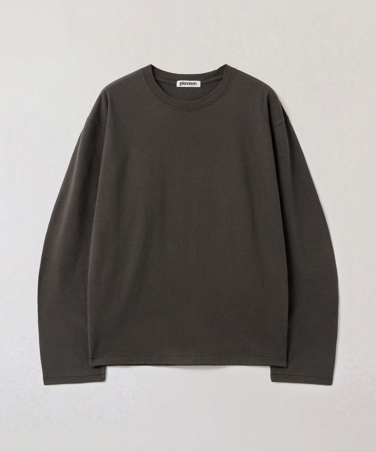 플라비즘(PLAVISM) Men Plain Relaxed Long Sleeve T-Shirt - Dark Grey