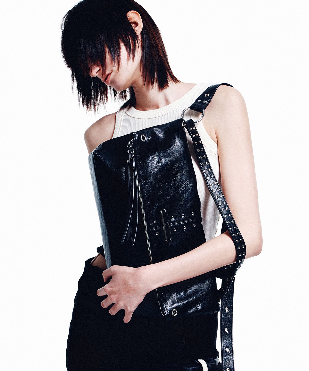 다이닛(DEINET) 5WAY ZIPPER NOIR BAG IN BLACK