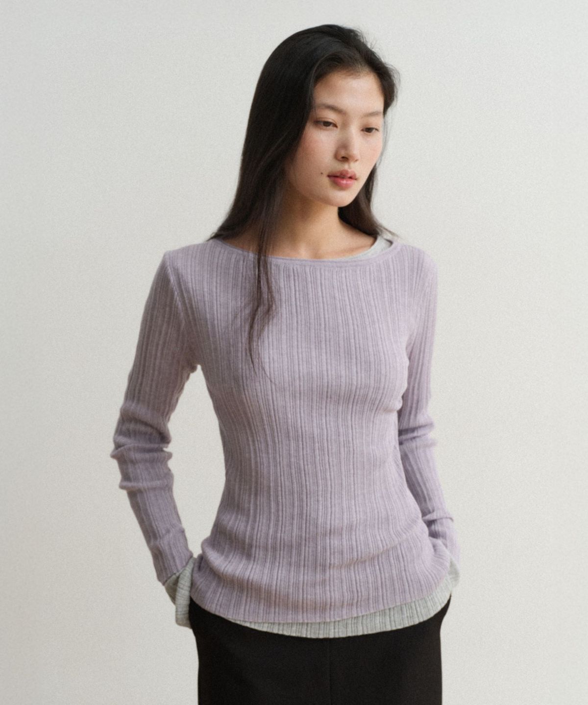 토와브(TOWAV) ESEN SLIM KNIT_LAVENDER