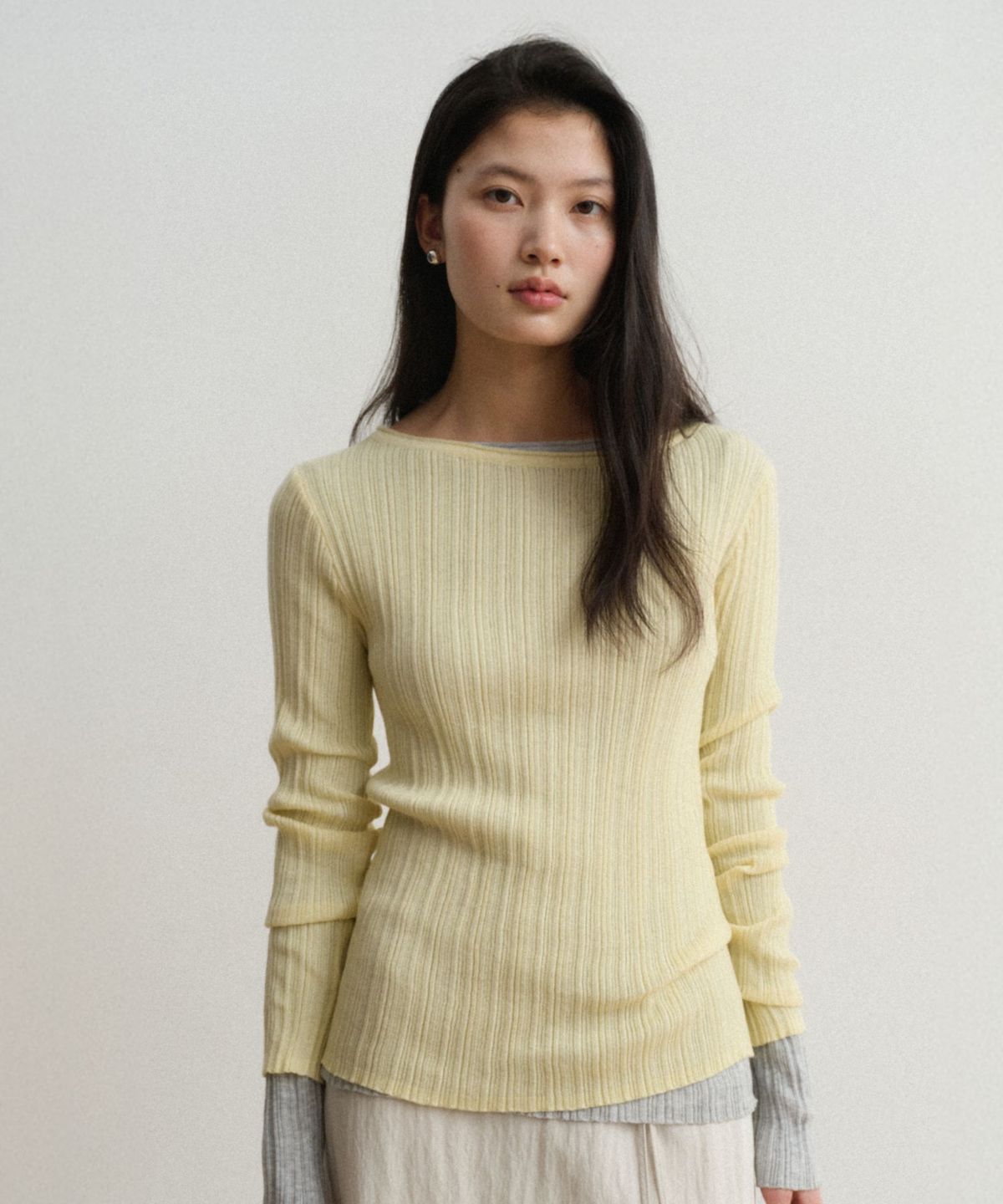 토와브(TOWAV) ESEN SLIM KNIT_LIGHT YELLOW