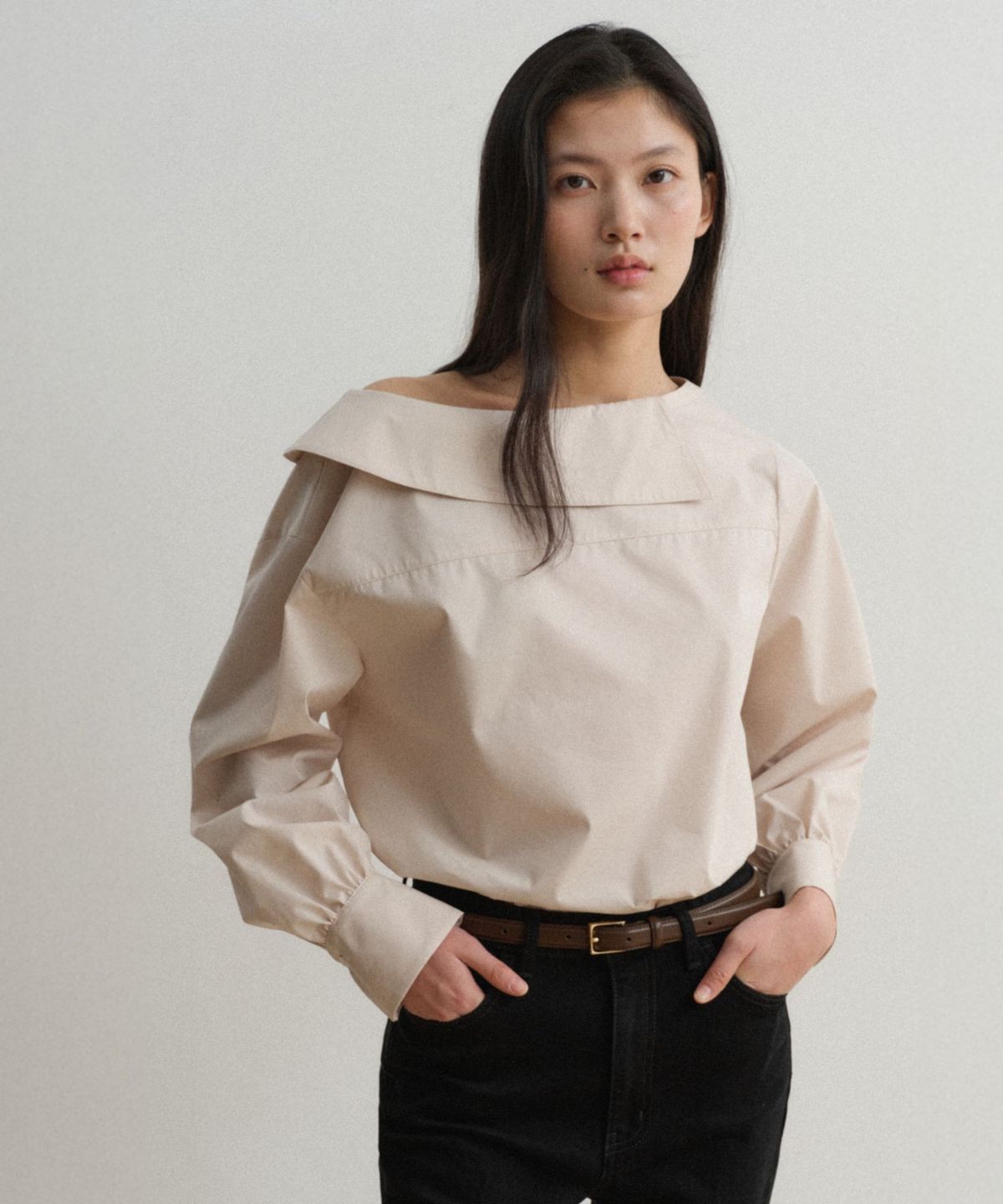 토와브(TOWAV) NON OFF SHOULDER BLOUSE_NATURAL
