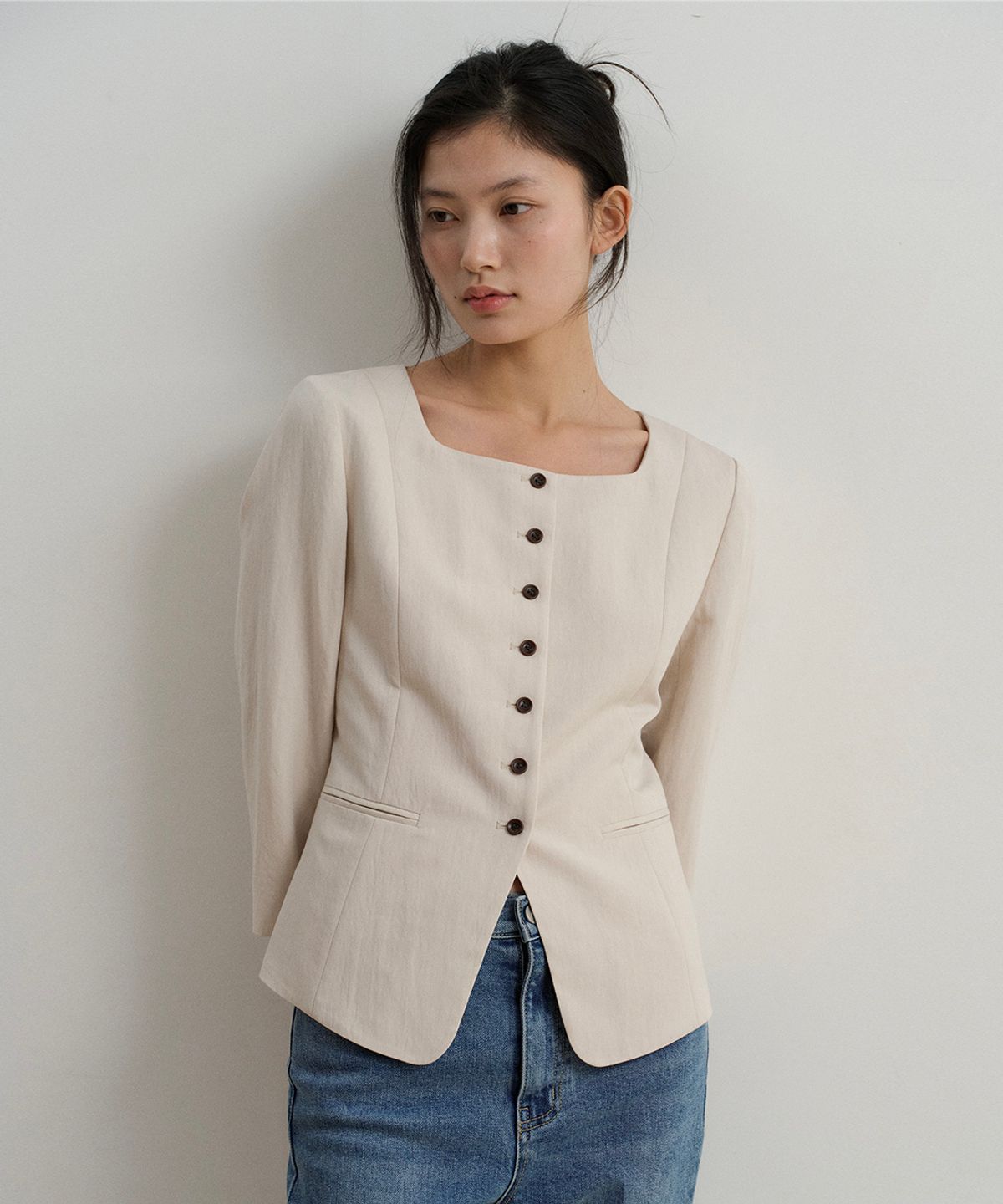 토와브(TOWAV) ANNI BLOUSE JACKET_ECRU