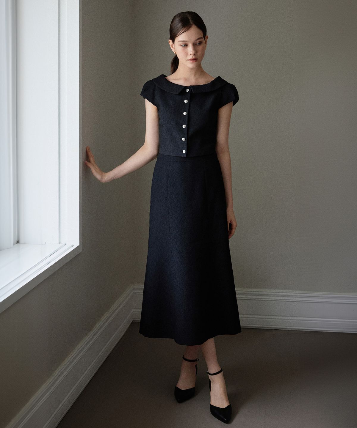 토와브(TOWAV) ANN MERMAID SKIRT_BLACK