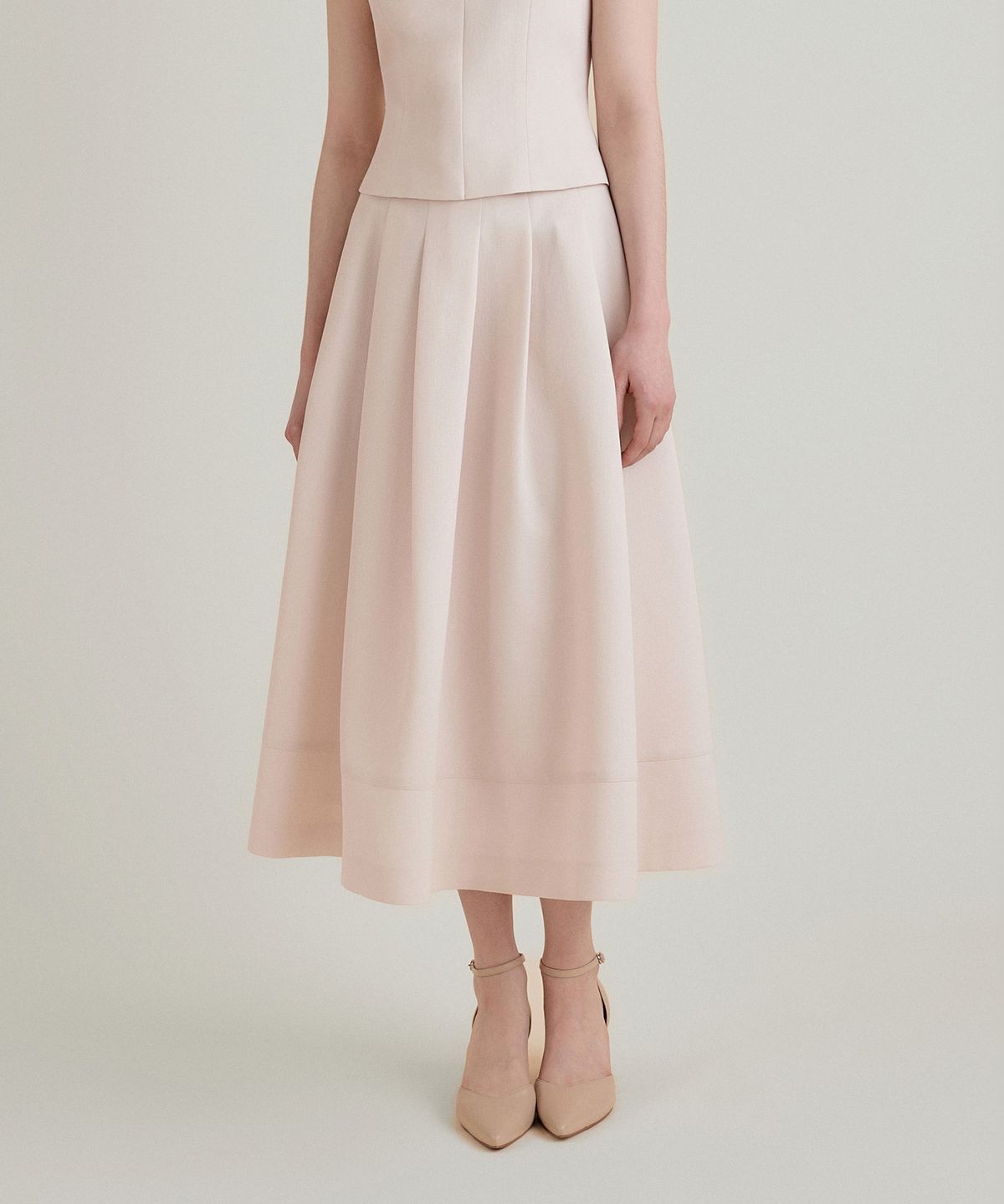 토와브(TOWAV) LENNE FLARE SKIRT_PALE PINK