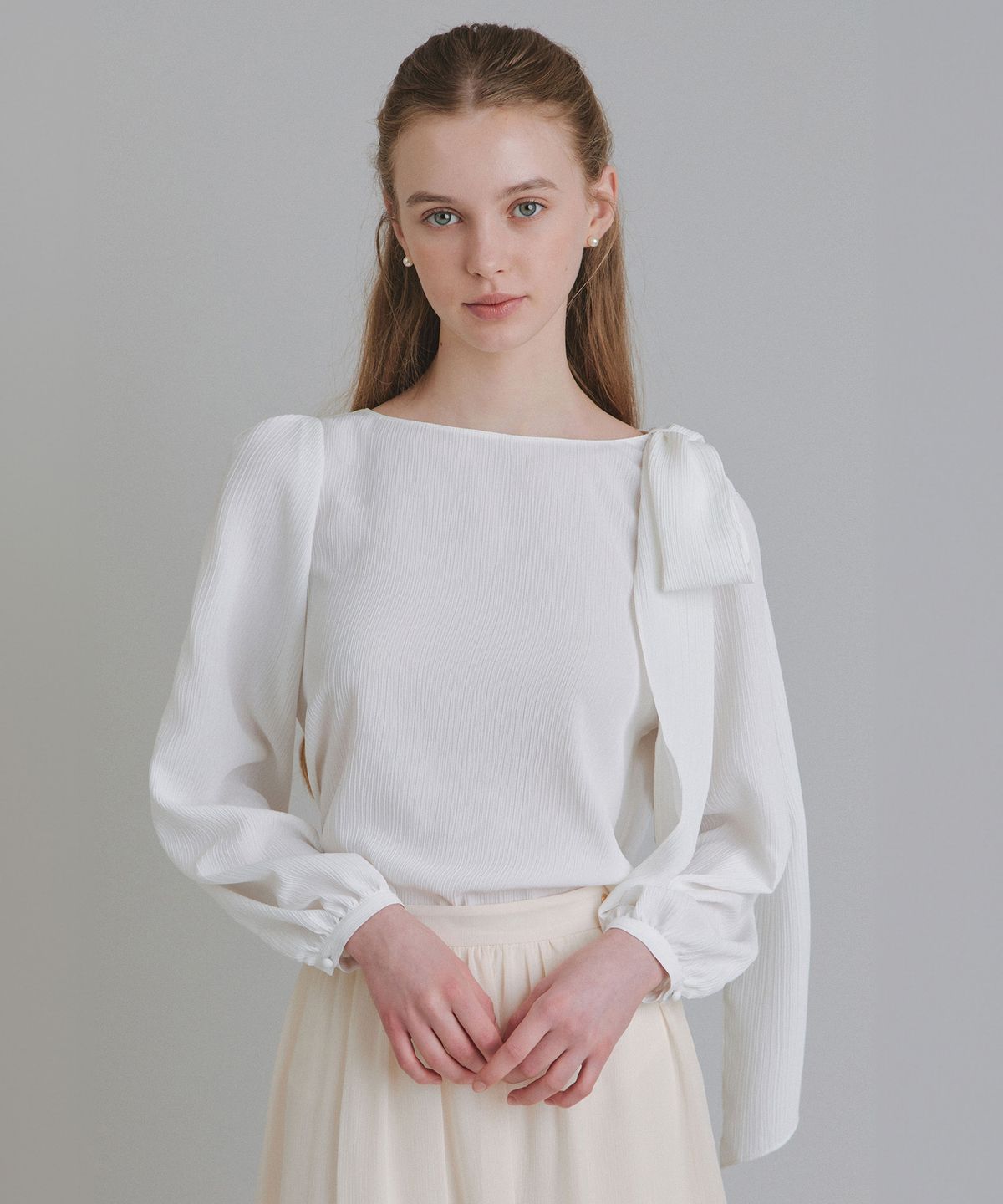 토와브(TOWAV) MUN TIE BLOUSE_WHITE