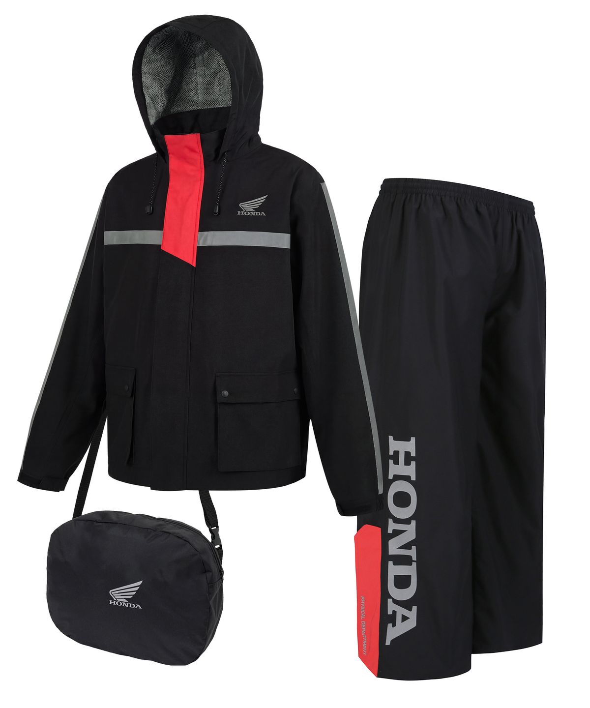 핍스 모터사이클(PHYPS MOTORCYCLE) City Rider Rain Shield Packable Jacket Set Red