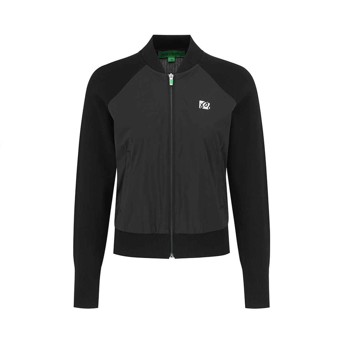 말본 골프(MALBON GOLF) 니트 하이브리드 풀집 자켓 BLACK (WOMAN)