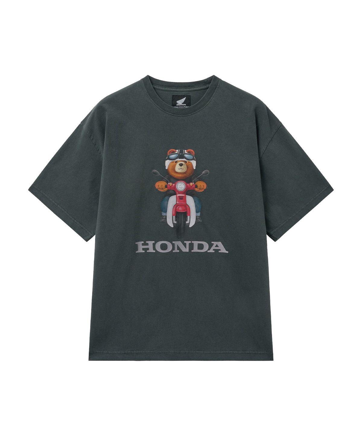 핍스 모터사이클(PHYPS MOTORCYCLE) Super Cub Ride Bear Short Sleeve Charcoal
