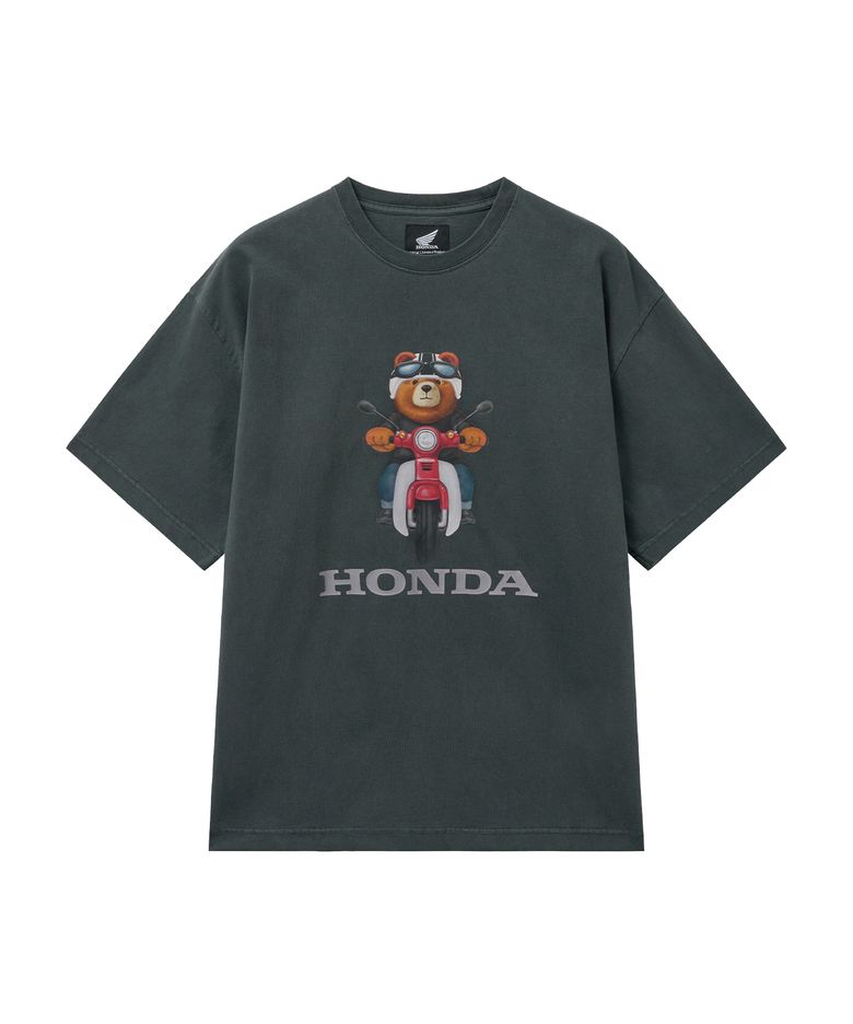 Super Cub Ride Bear Short Sleeve Charcoal