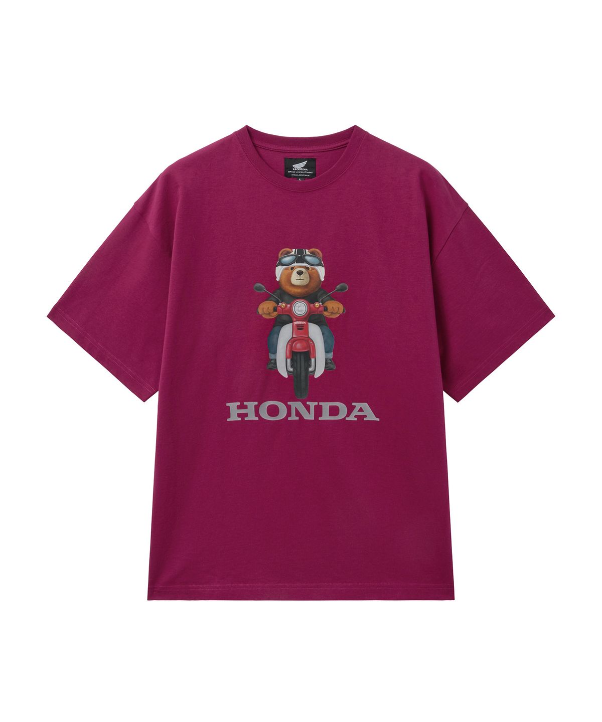 핍스 모터사이클(PHYPS MOTORCYCLE) Super Cub Ride Bear Short Sleeve Red
