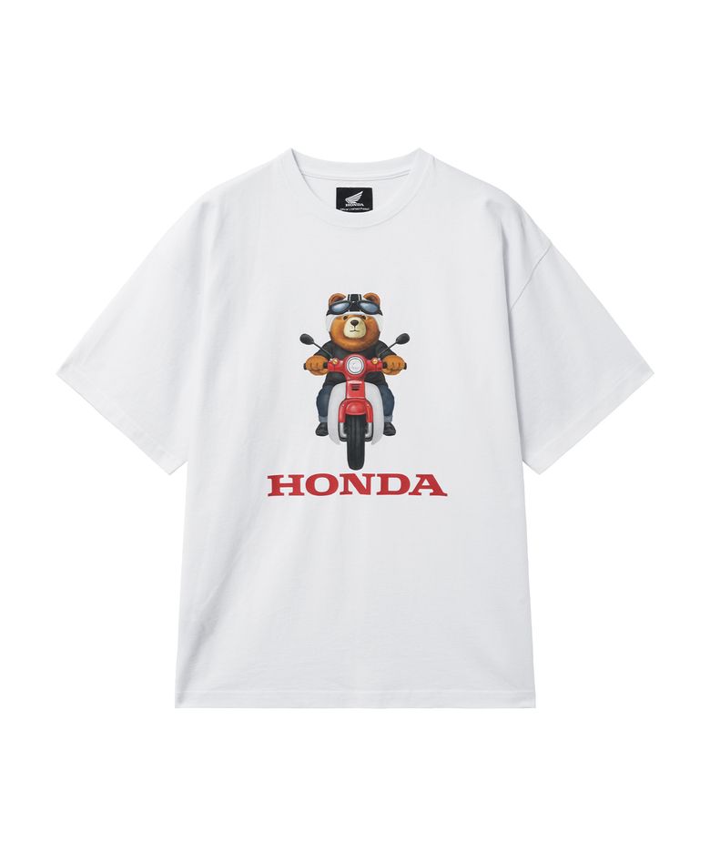 Super Cub Ride Bear Short Sleeve White