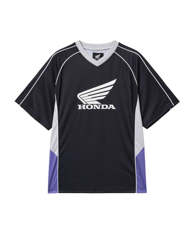 Mesh Block Jersey Short Sleeve Black
