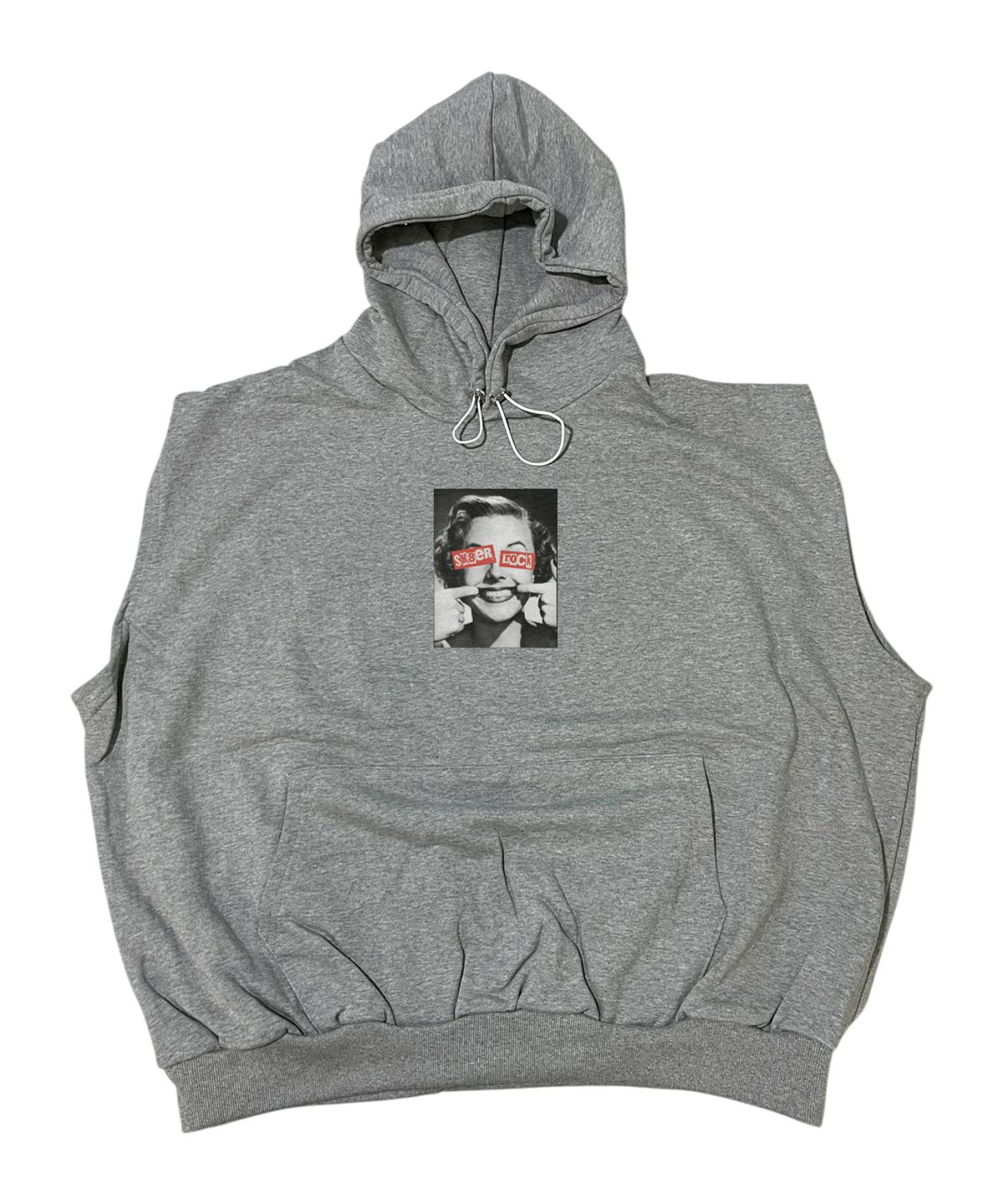 스케이터락(SK8ER ROCK) Forced Happiness Sweat Hood Vest ((melange gray))