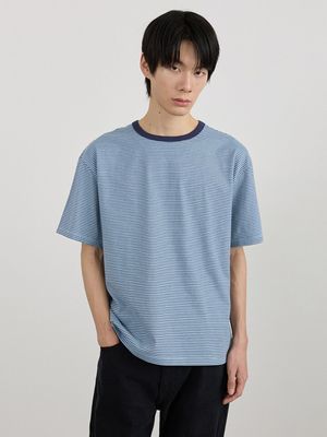 공용 스트라이프 반팔티 BL