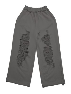 스크래치 데미지 스웨트 팬츠(Charcoal)