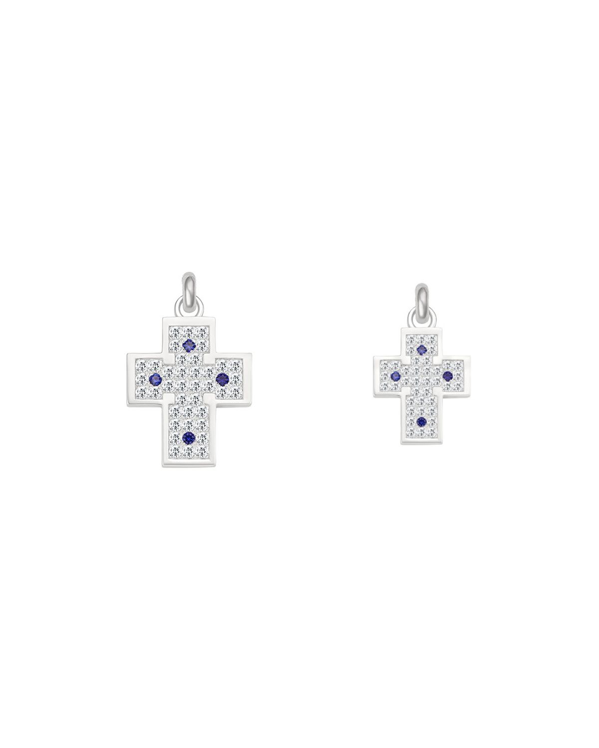 메인코주(MAINKOJEWE) Cross section Stigmata Cross blue pendant (2size)