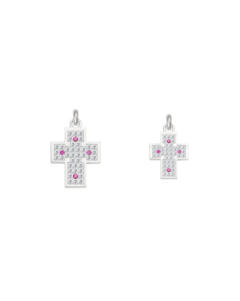 Cross section Stigmata Cross Pink pendant (2size)