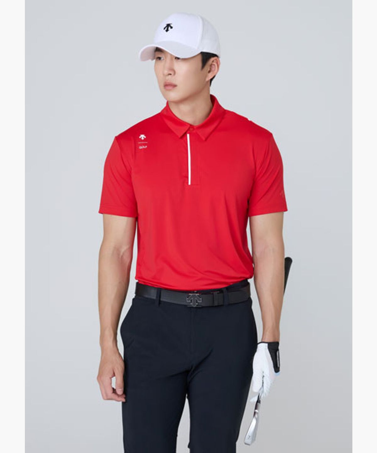 데상트 골프(DESCENTE GOLF) 남성 원포인트 카라 반팔 티셔츠  DR12MFTS3J