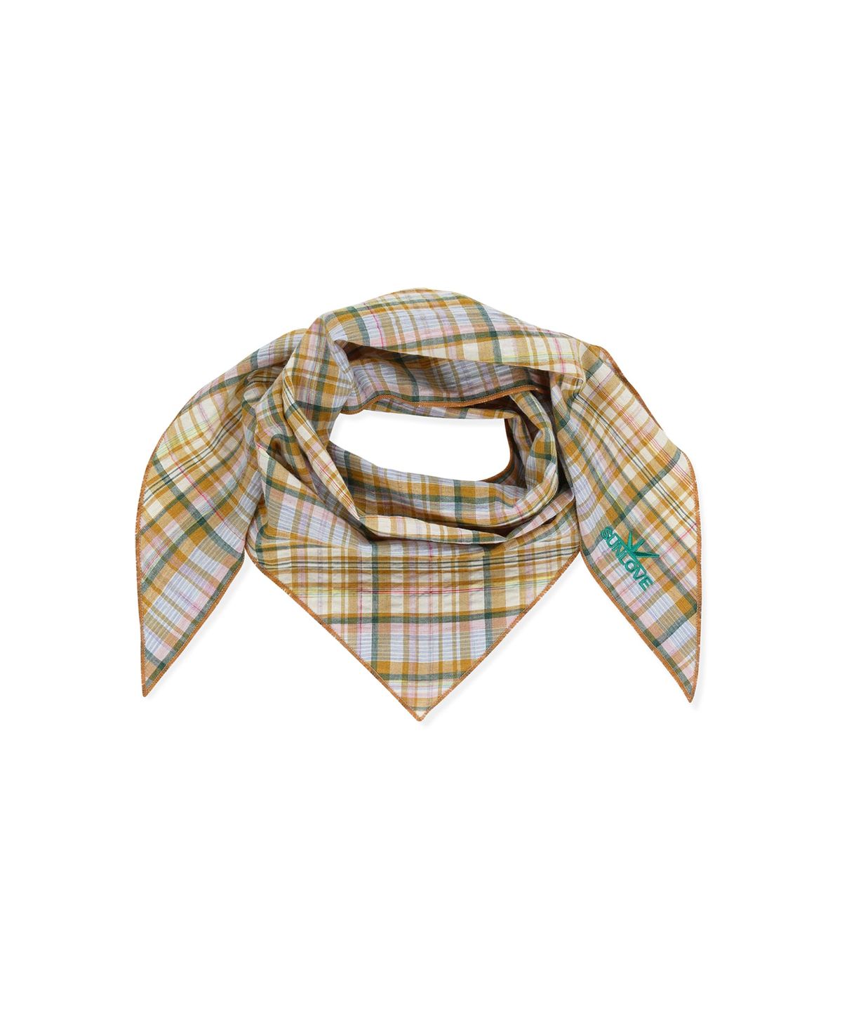썬러브투어(SUNLOVETOUR) Plaid Tri Scarf Yellow